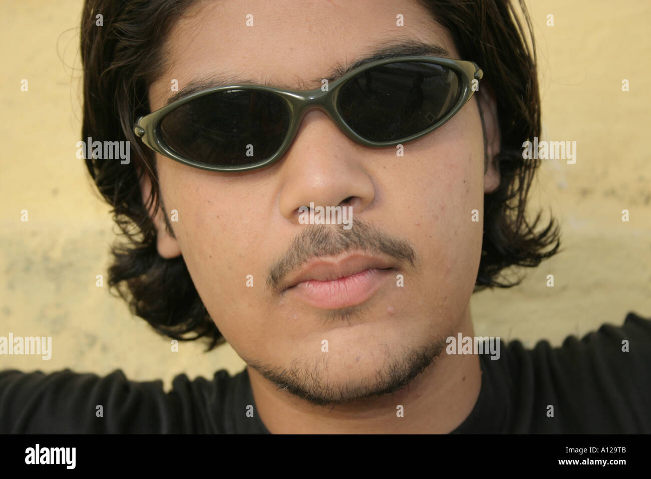 Boy sunglasses portrait male model Indian India Model released no 542 Stock Photo