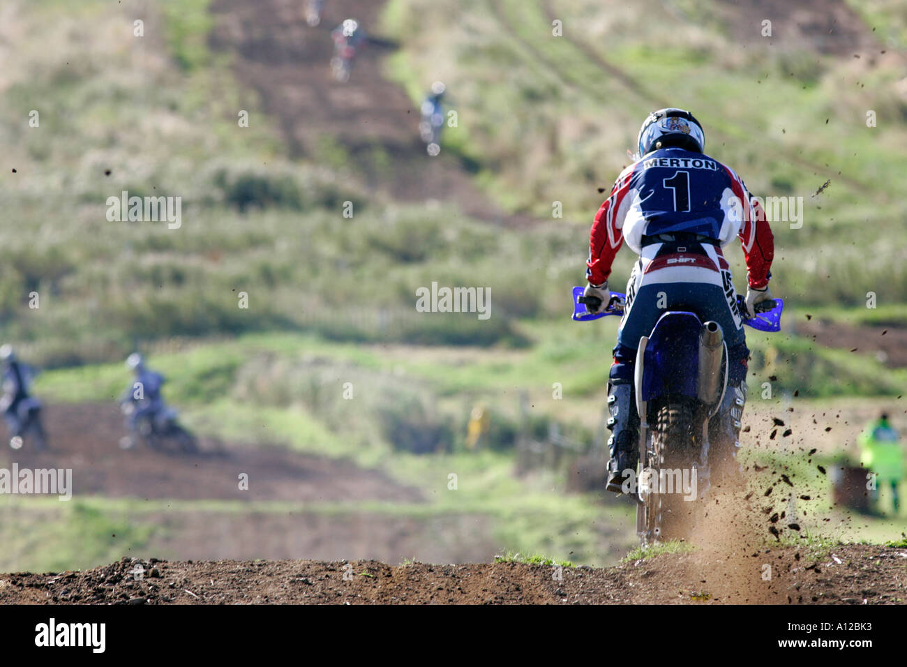 Tommy Merton 1 throws up a lot of mud dirt from an earth bank on his