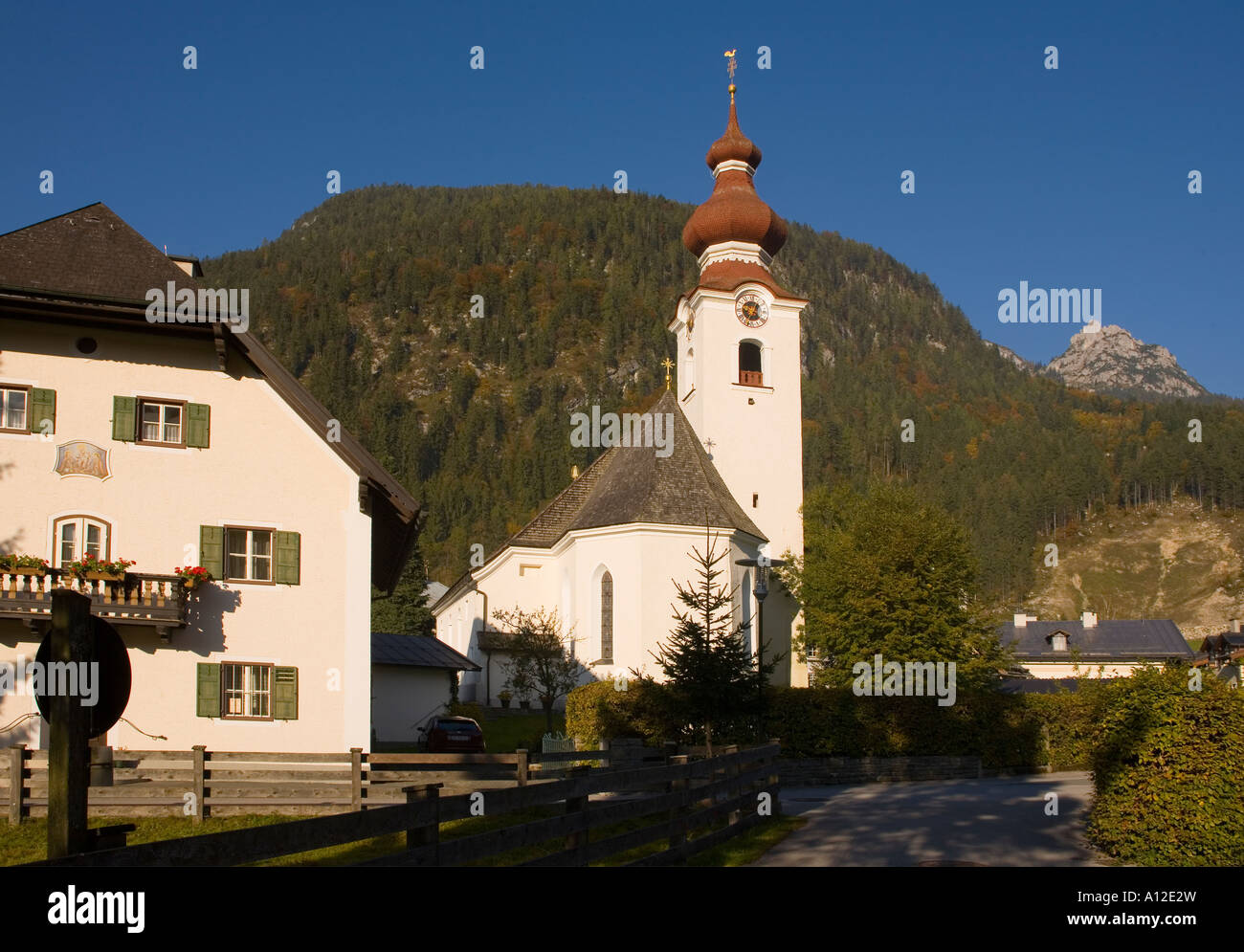 Church in Lofer village Austria Stock Photo