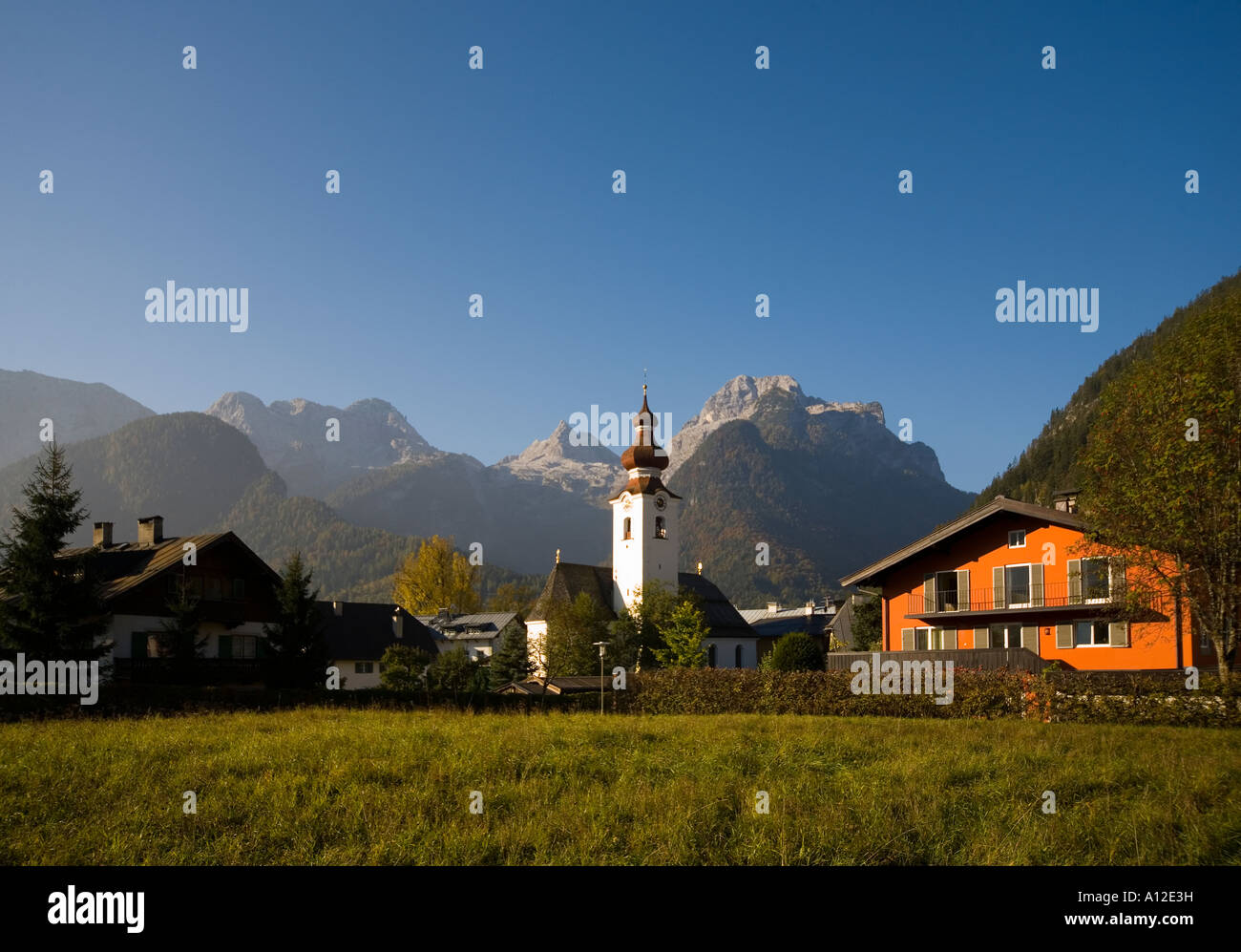 Church in Lofer village Austria Stock Photo