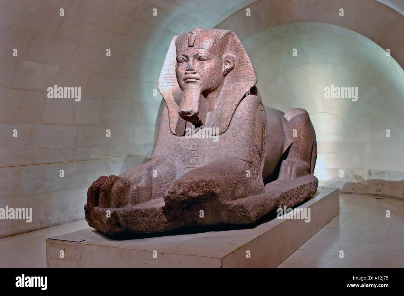 Paris France, Louvre Museum, interior Ancient Egyptian Gallery in Sully  Wing "Sphinx Sculpture" from Tanis in Pink Marble Statues Stock Photo -  Alamy