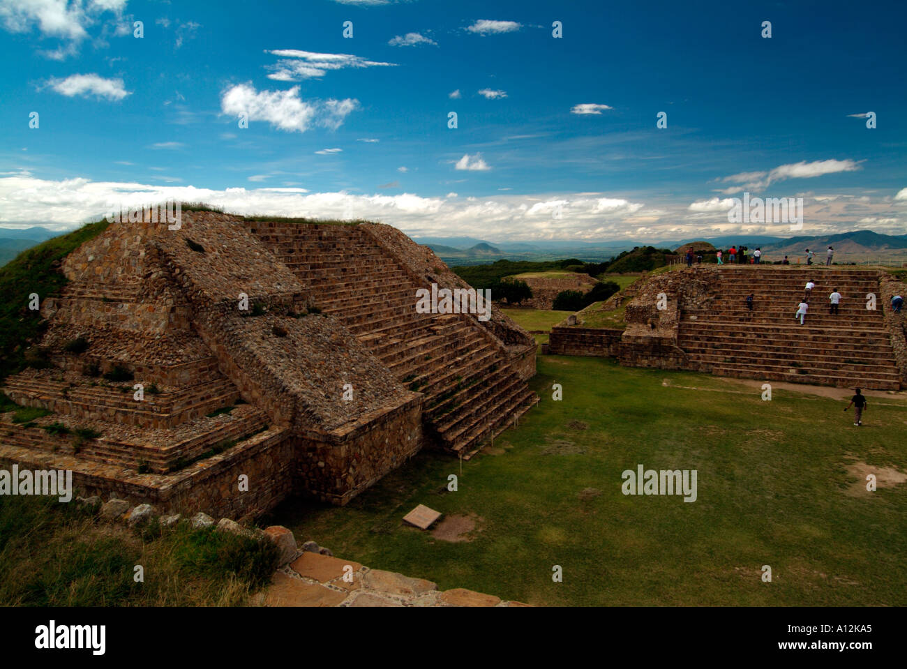 The Zapotec constructed pyramids and temple ruins of Monte Alban