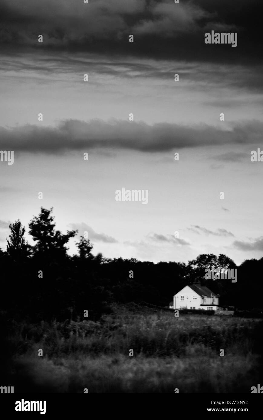 Isolated country house Black and White Stock Photos & Images - Alamy