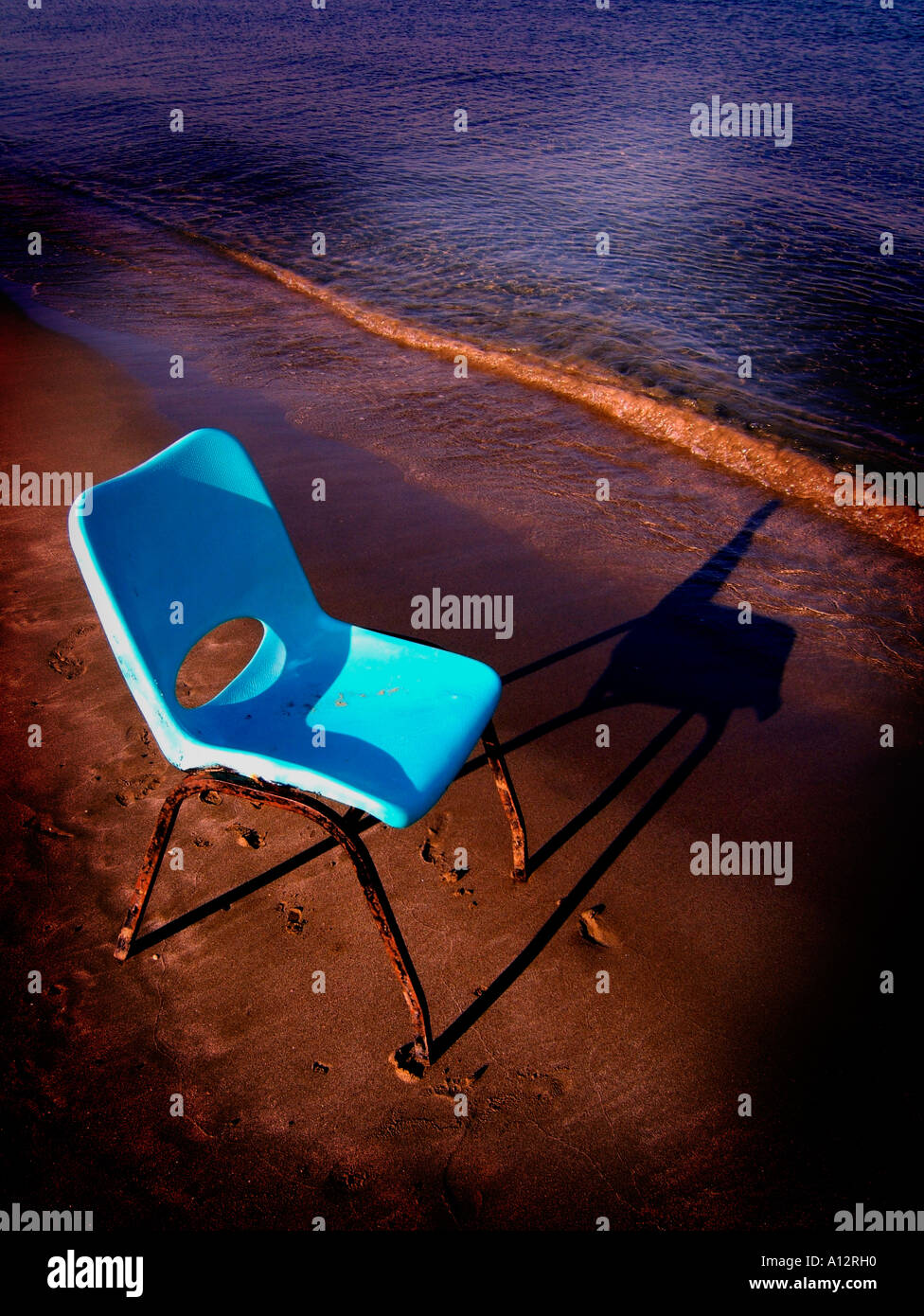 chair on beach Stock Photo Alamy