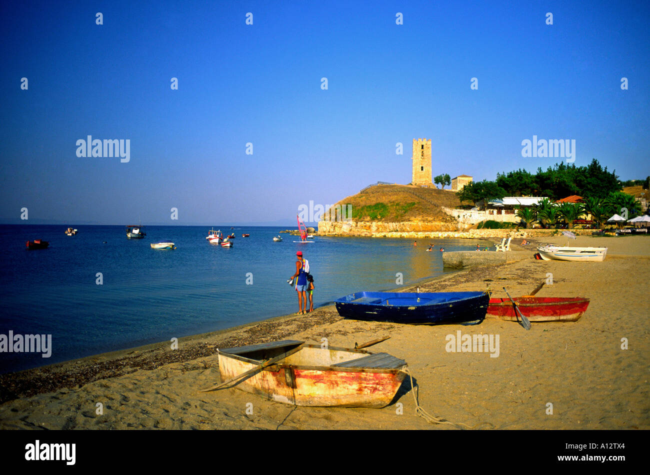 Kassandra Beach Scene Halkidiki Greece Stock Photo