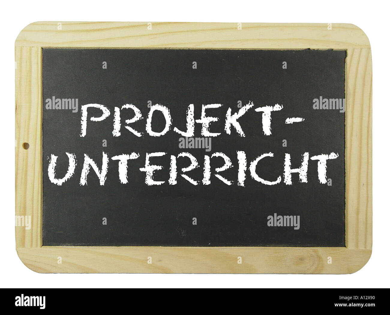 chalkboard with the text Projektunterricht Stock Photo