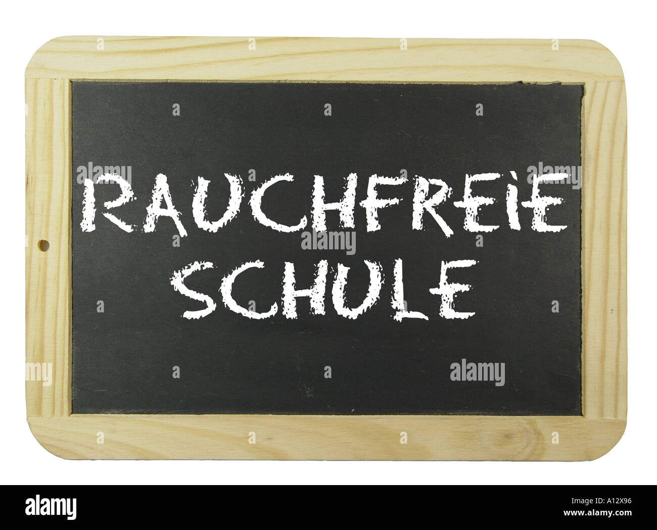 chalkboard with the text Rauchfreie Schule Stock Photo