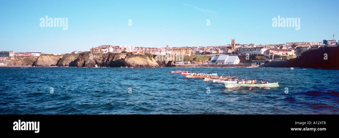 Welly Boot gig race off Newquay Cornwall UK Stock Photo