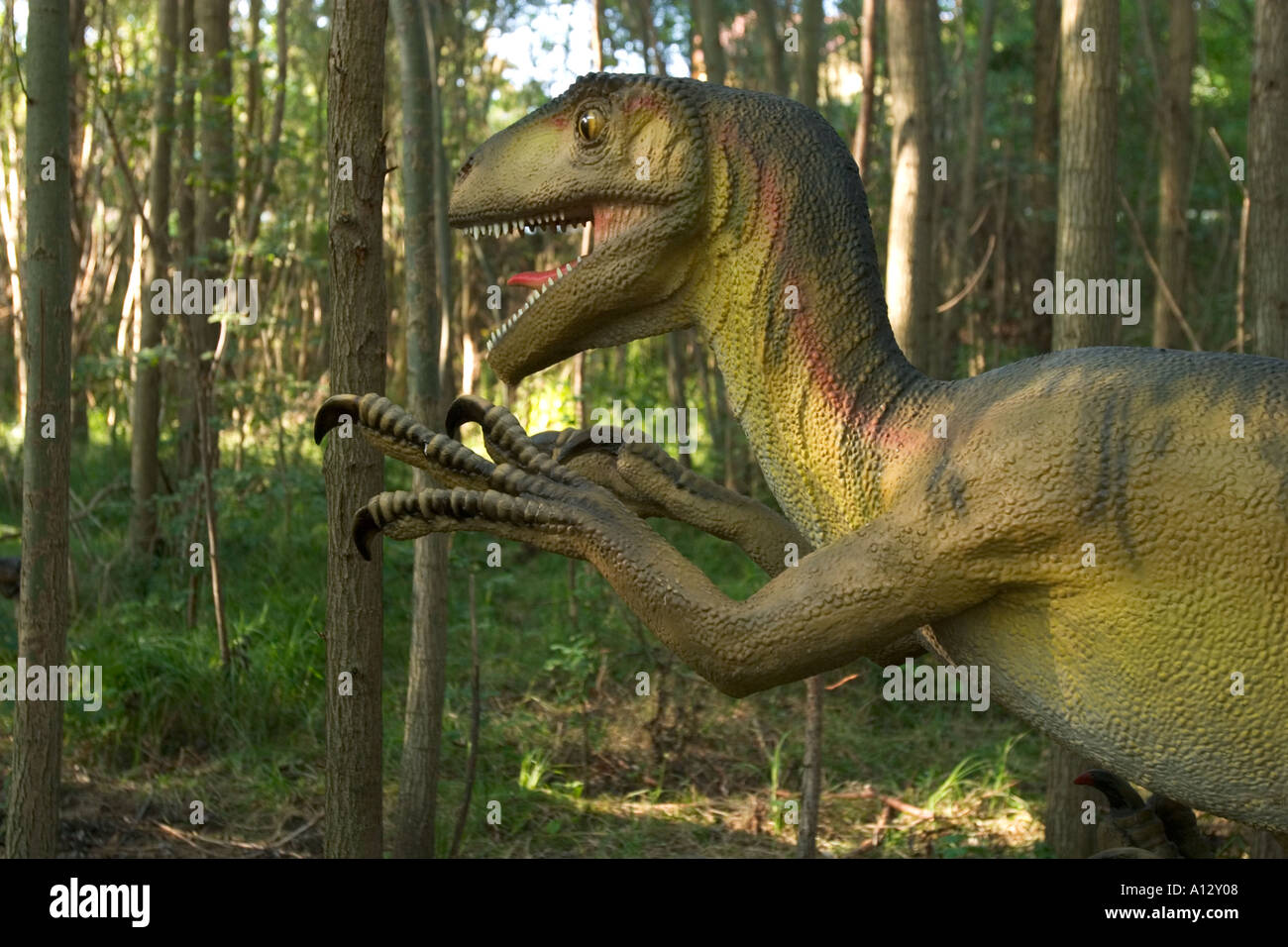 dinosaur Deinonychus Dinopark Fuerth Bavaria Germany Stock Photo