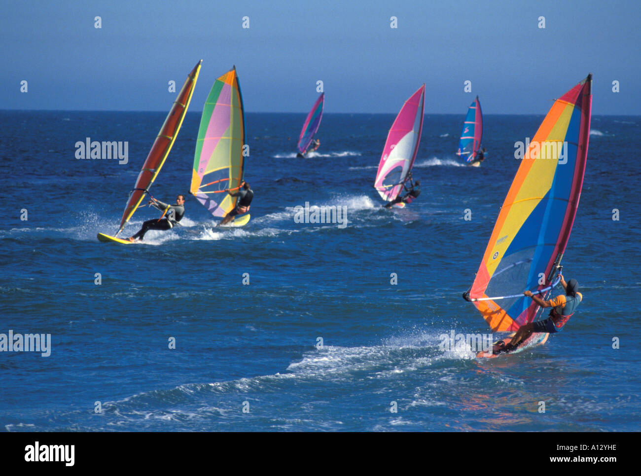 Windsurfers at Leo Carillo State Beach Malibu California United States