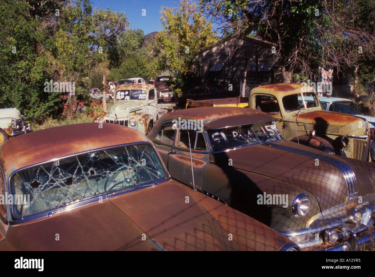Car junkyard in Colorado United States of America North America USA