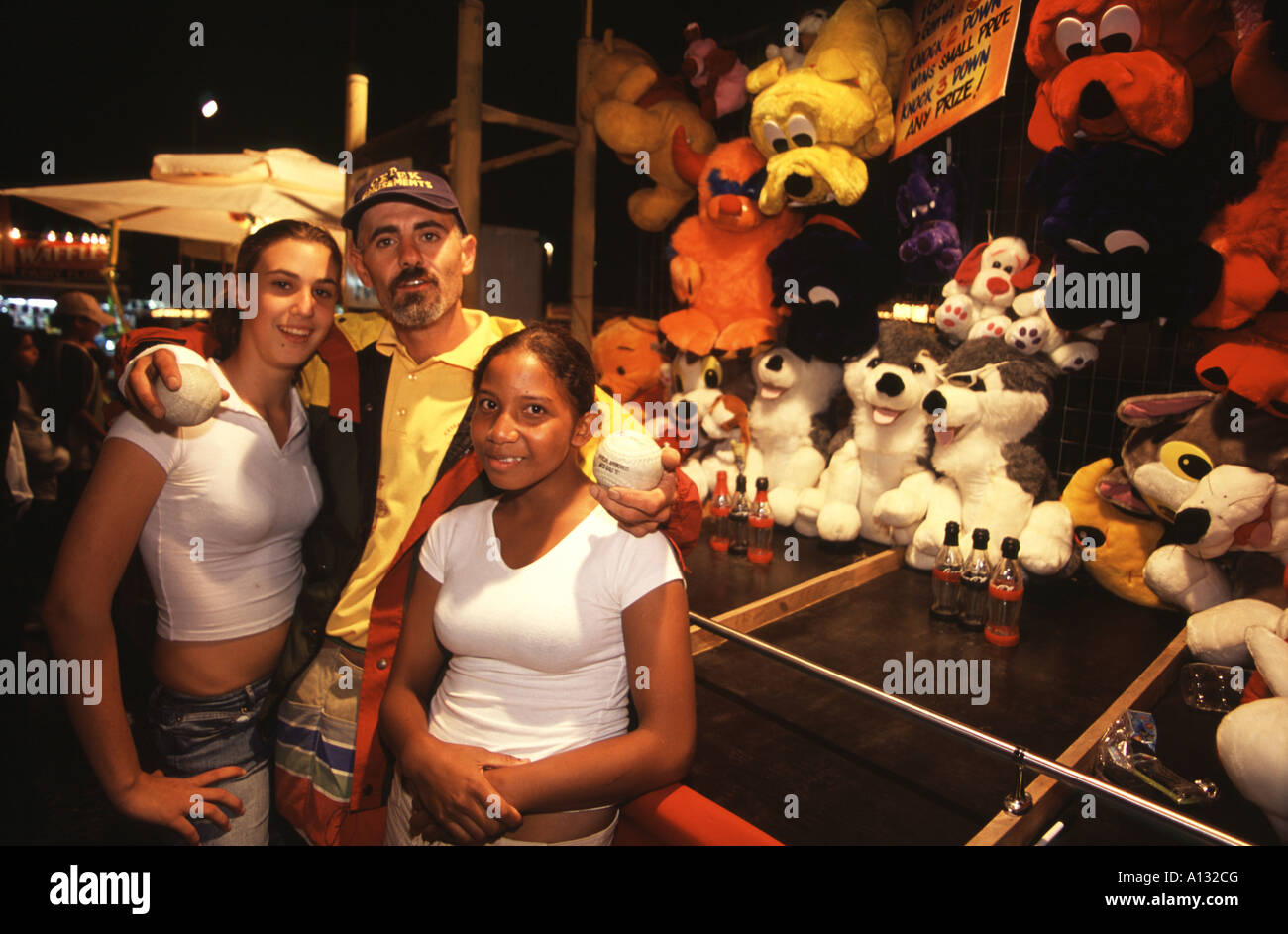 Sideshow Worker A group of sideshow alley attraction workers at the Cairns Show, far ...