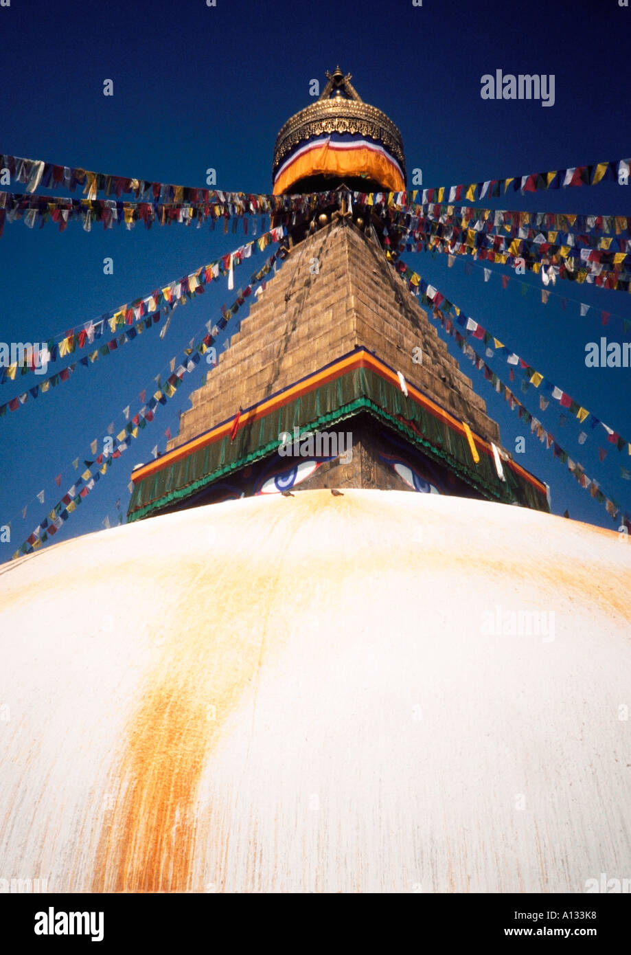 The Bouddha Stupa in Nepal Stock Photo