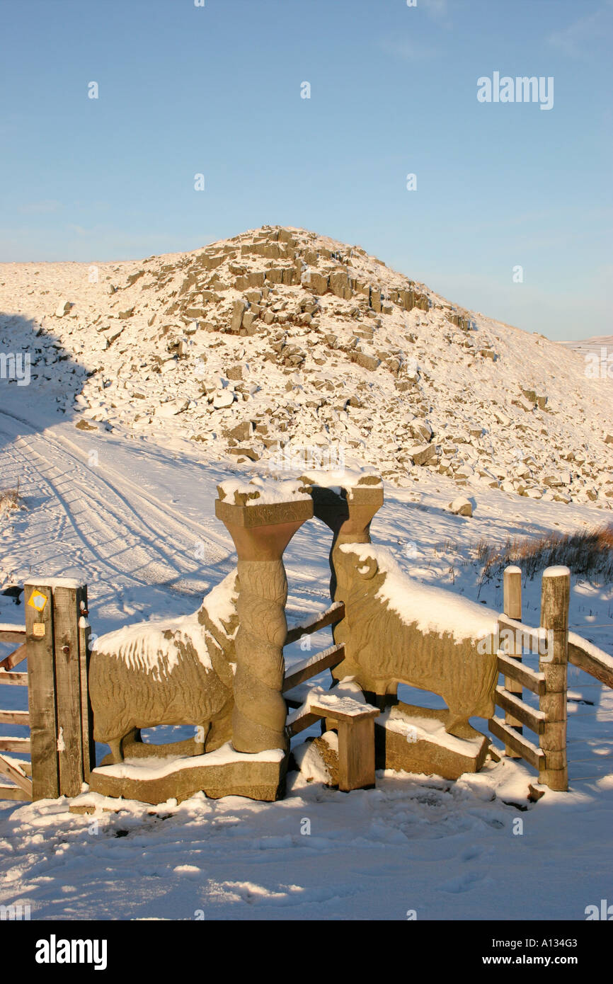 Stone Sheep Sculpture Holwick Teesdale County Durham Stock Photo - Alamy