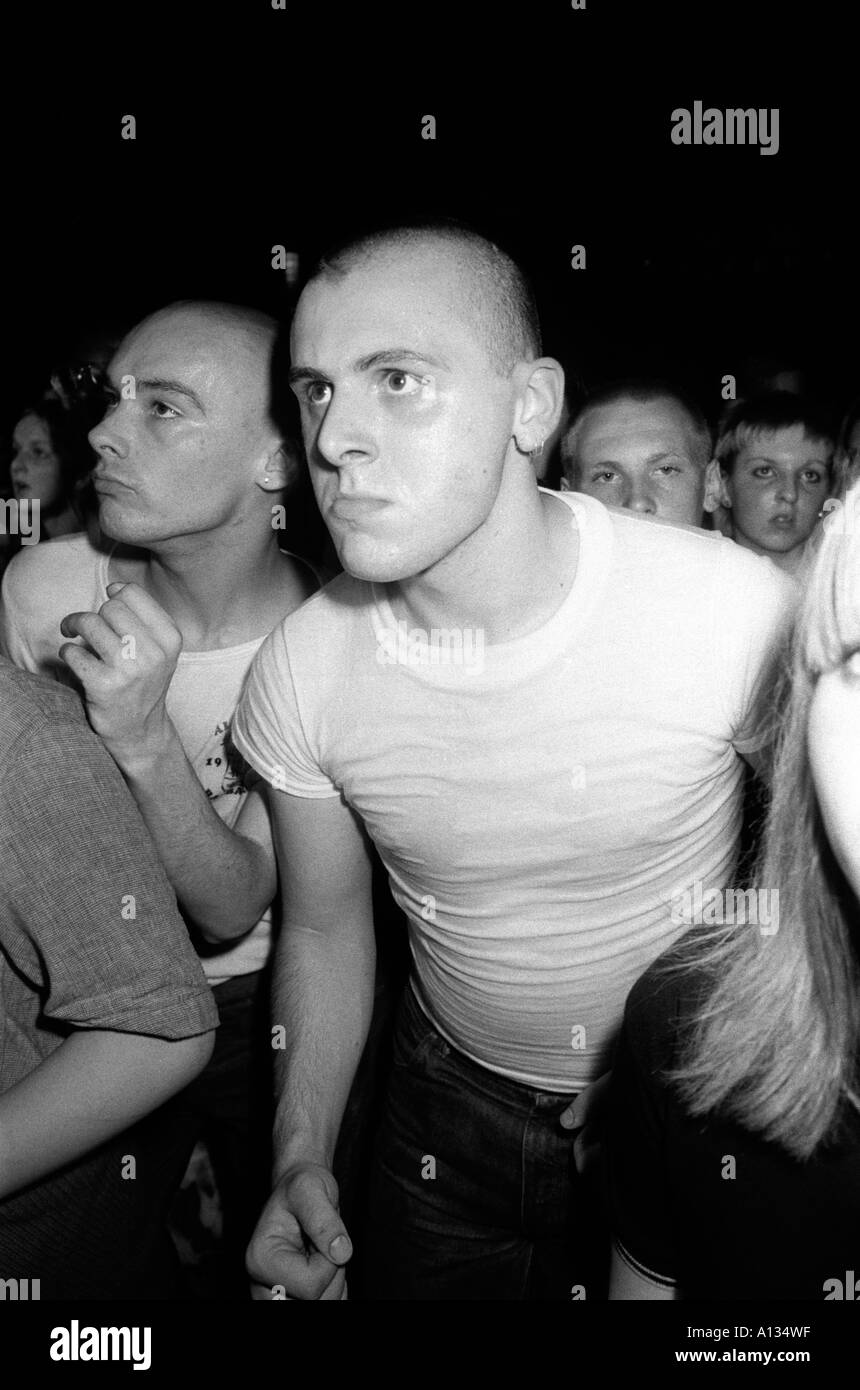 Skinhead UK 1980s. Skinheads dancing at The Electric Ballroom Camden Town to UB40. London 1980. 80s HOMER SYKES Stock Photo
