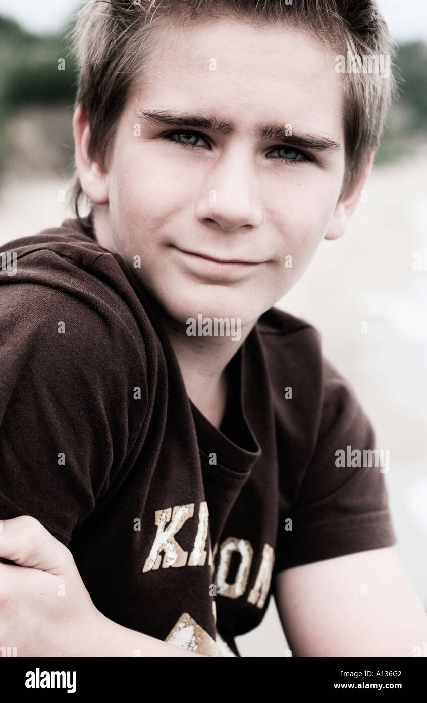 Portrait of a 13 year old boy Stock Photo - Alamy