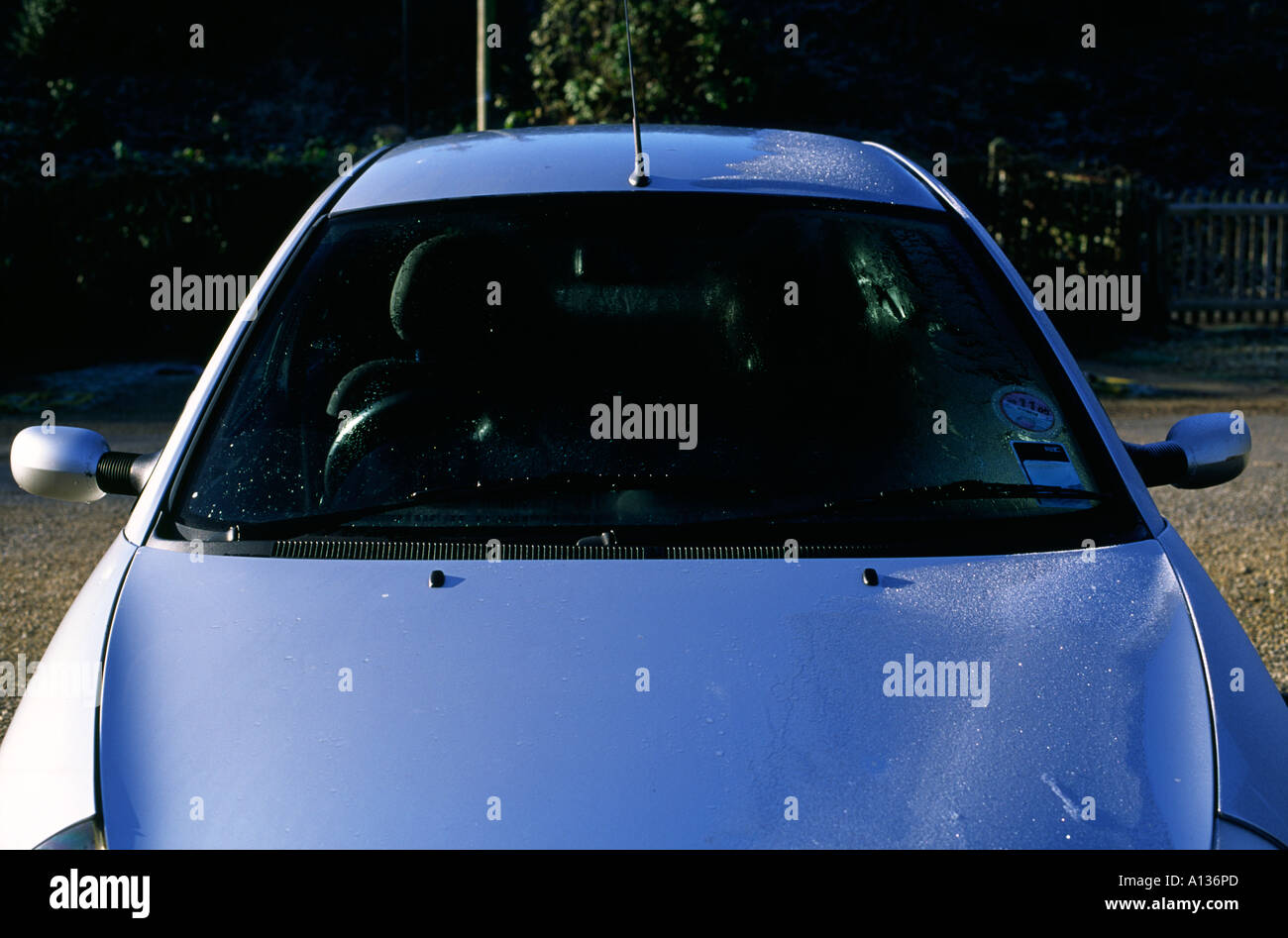 Ford Ka windscreen thawed out from November frost Stock Photo