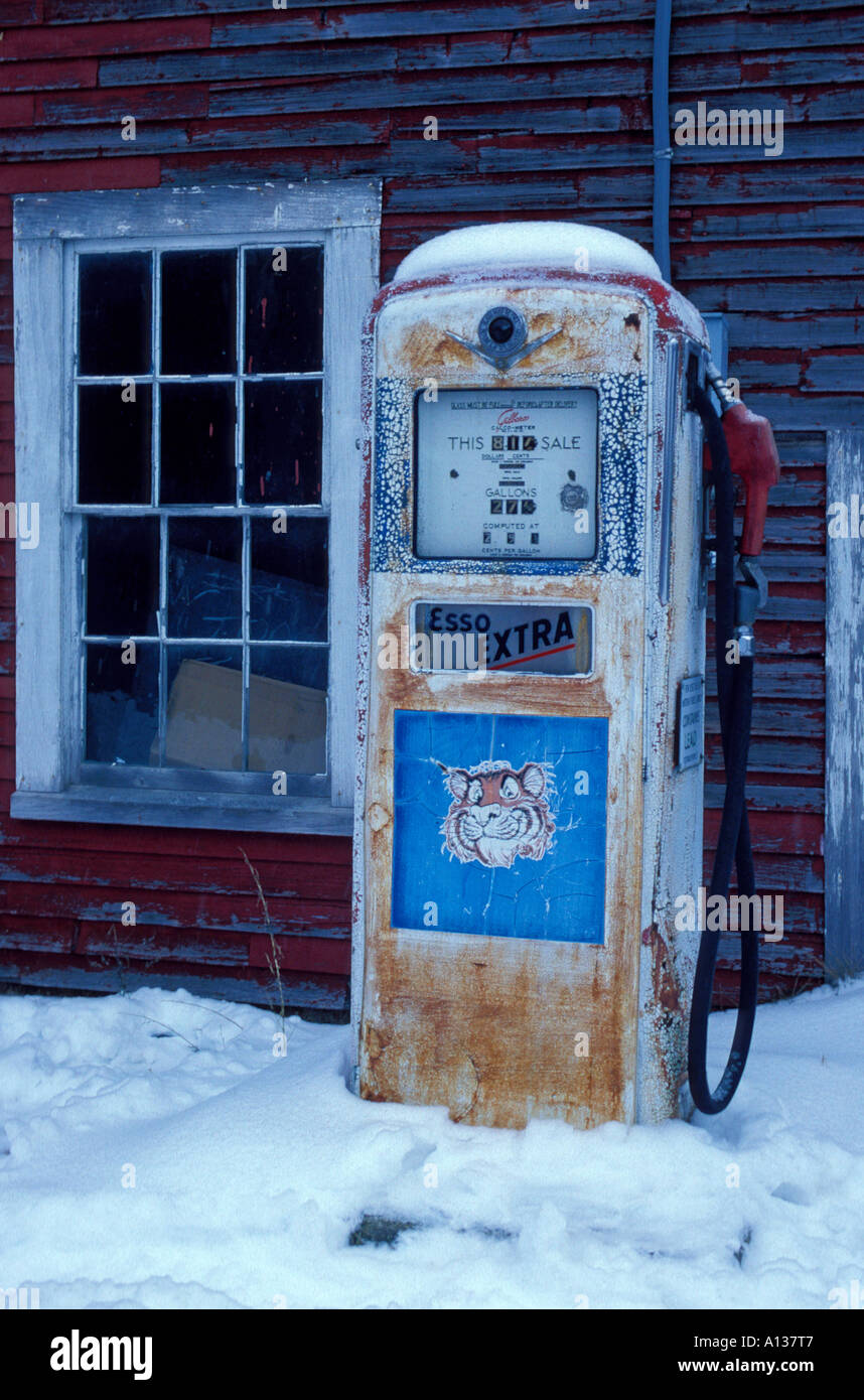Barns Gas Pumps Esso Extra at the Pinestead Farm Lodge Franconia NH