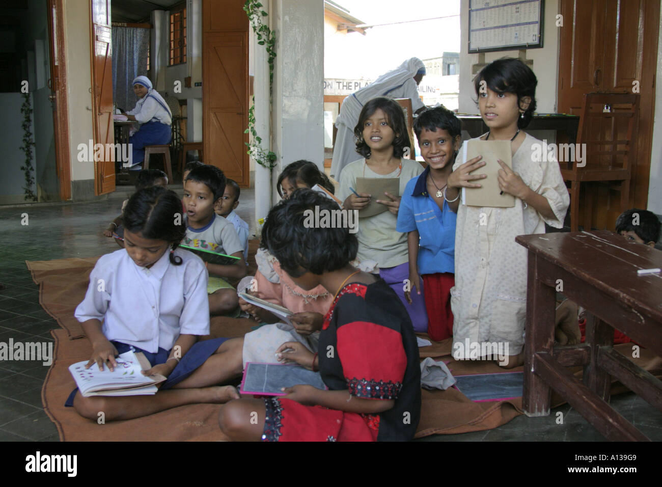 The school for poor children in the Nirmal Hriday, Kolkata Stock Photo