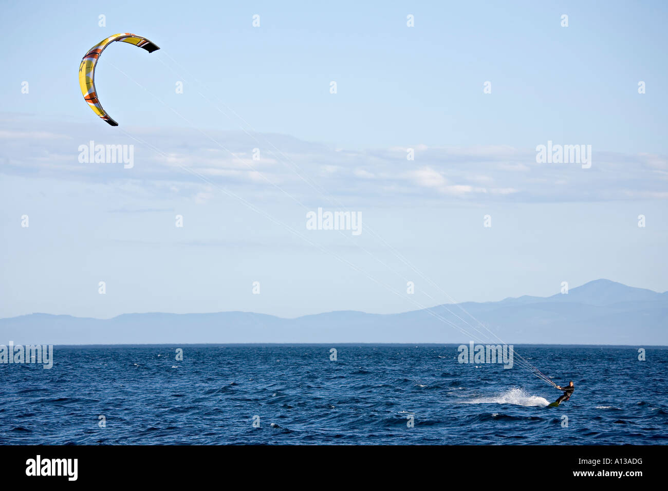 Kite surfing near Victoria Canada Stock Photo Alamy
