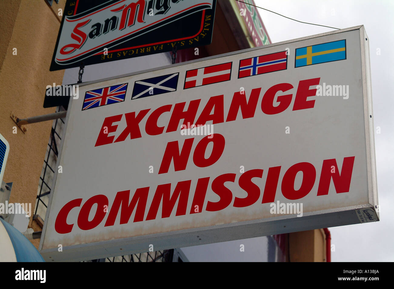 Exchange no commission, bureau de change Stock Photo