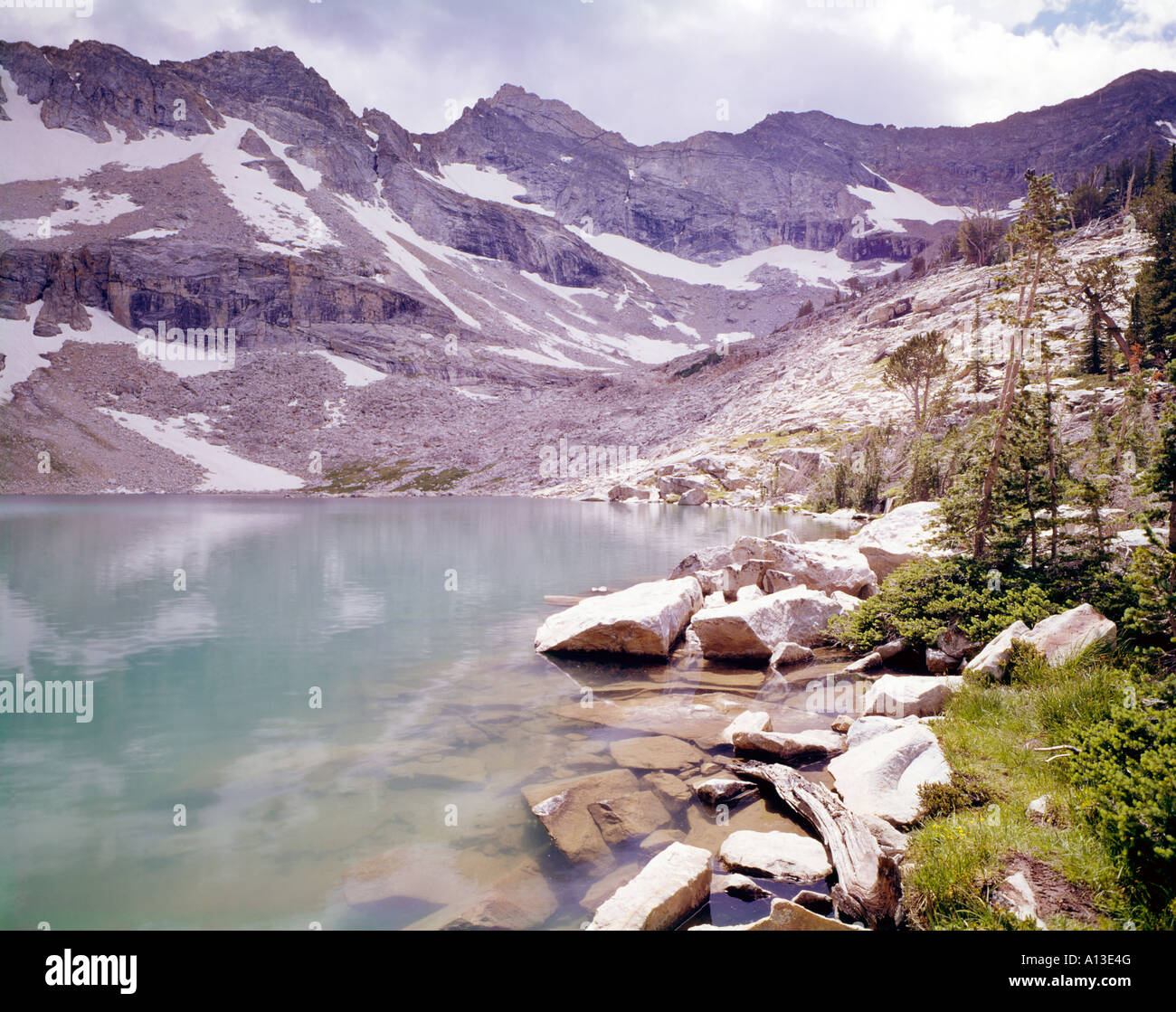 Boulder Lake in Pioneer Mountains of Idaho Stock Photo Alamy