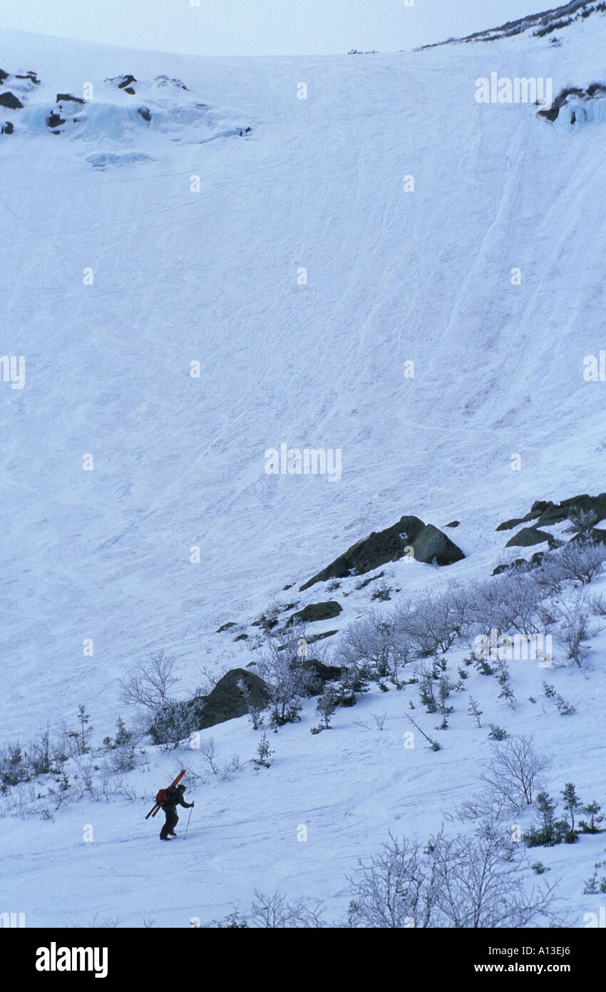 A Skier Climbing The Headwall In Tuckerman Ravine In New Hampshires