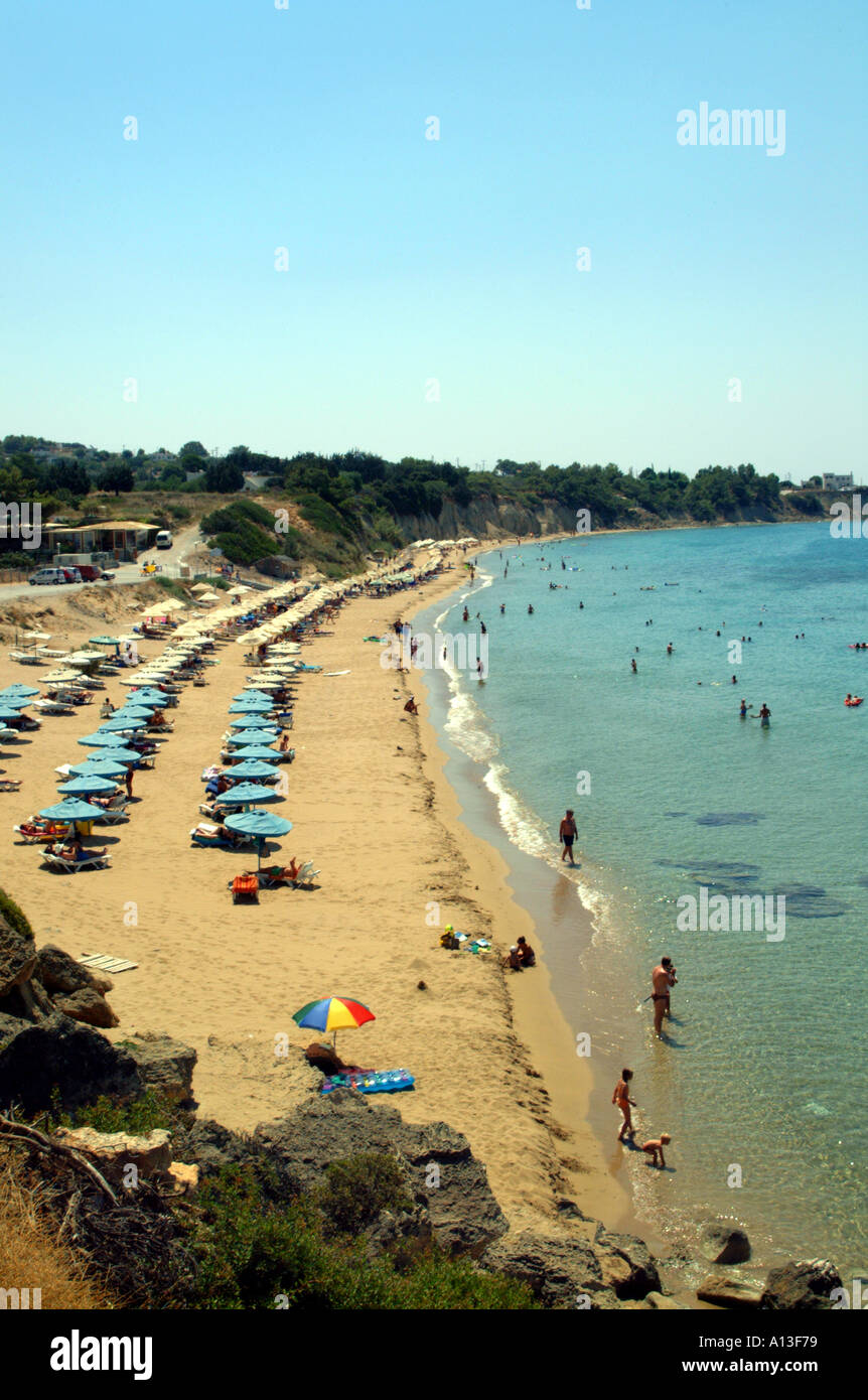 pefkos beach Stock Photo