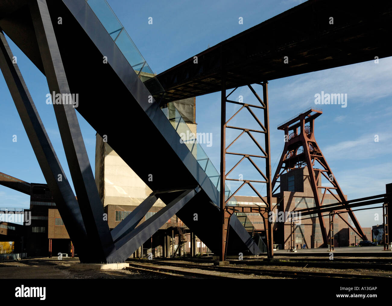 Unesco Coal Mine Zollverein, Pit XII, Essen, Germany, showing modern escalator shaft. Stock Photo