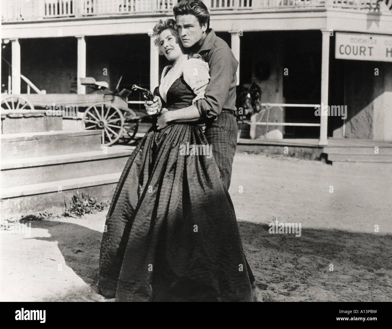 Forty Guns Year 1957 Director Samuel Fuller Barbara Stanwyck John Ericson Stock Photo