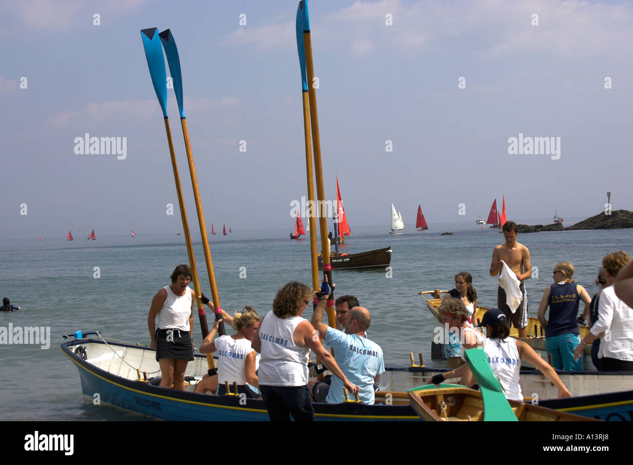 Cornish Pilot Gig Racing annual race held at Looe ,Cornwall, in July ...