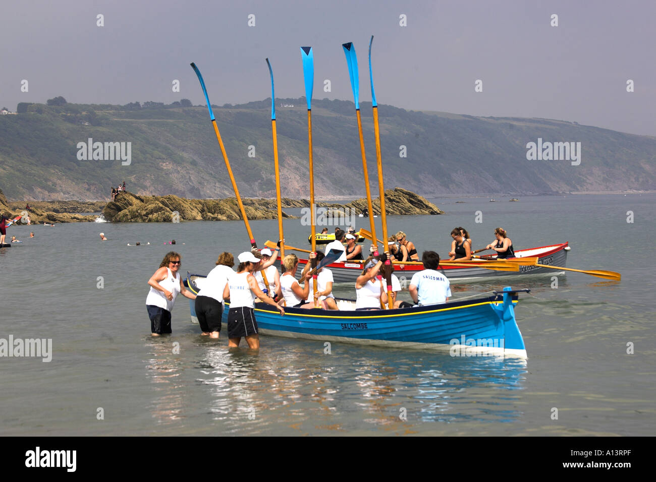 Cornish Pilot Gig Racing annual race held at Looe ,Cornwall, in July ...