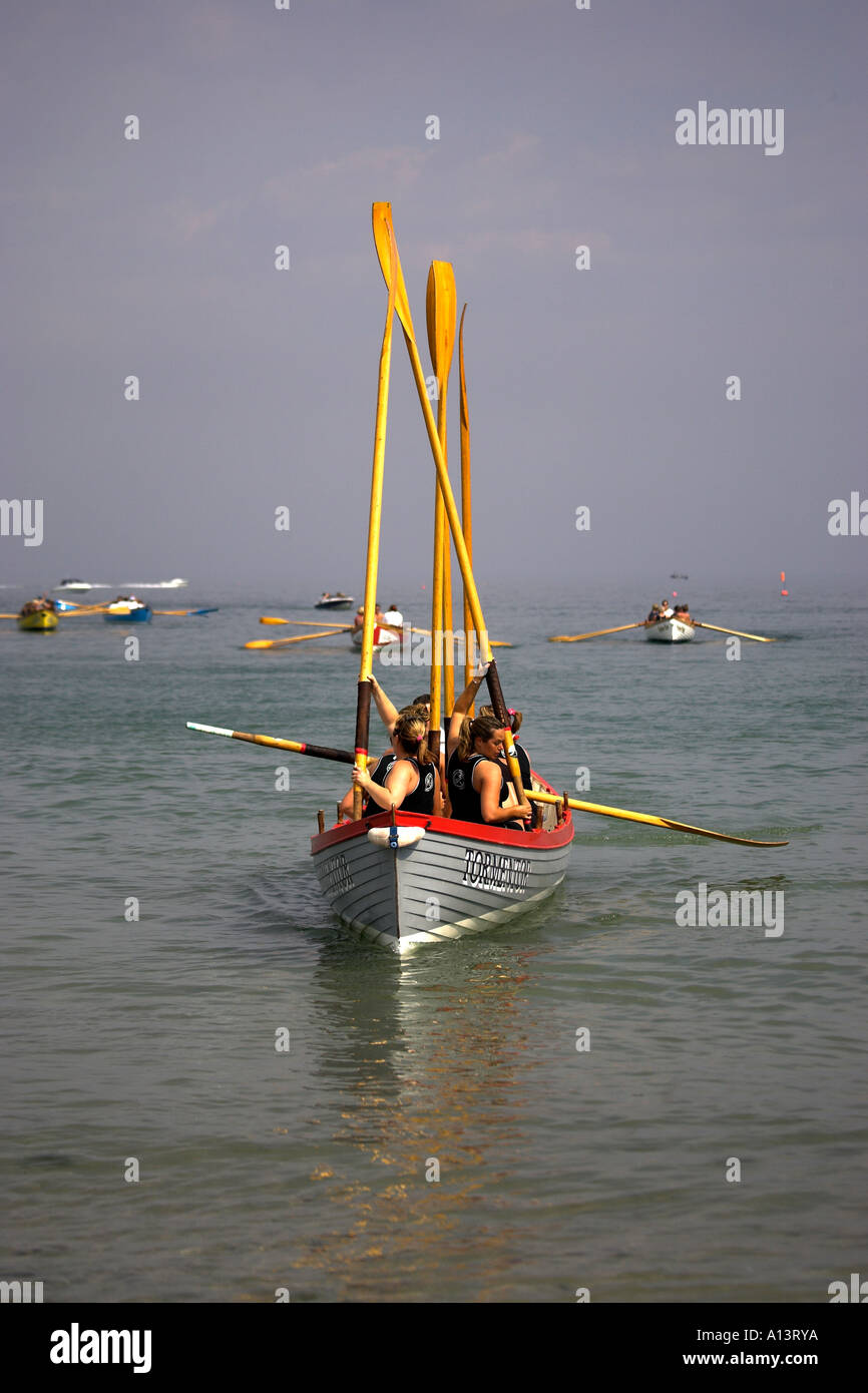 Cornish Pilot Gig Racing annual race held at Looe ,Cornwall, in July ...