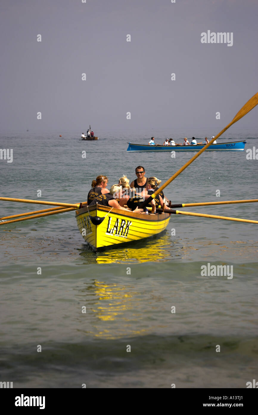 Cornish Pilot Gig Racing annual race held at Looe ,Cornwall, in July ...