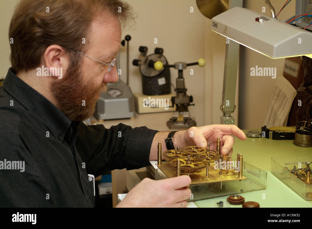 Clockmaker restore clock hi-res stock photography and images - Alamy