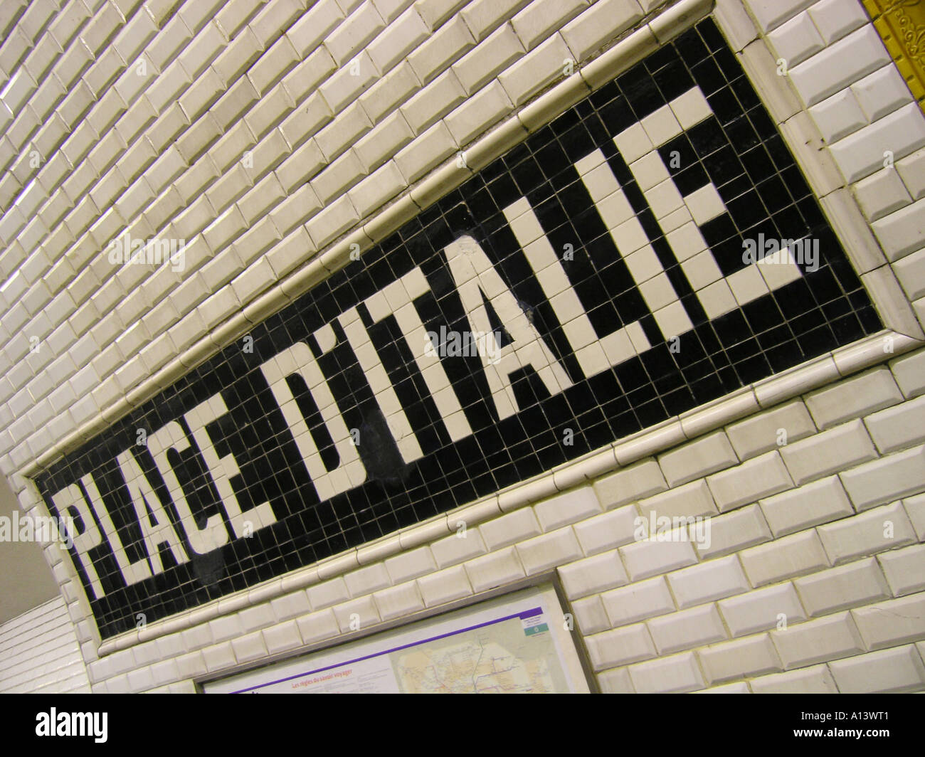 Place d'Italie, underground station on line 5 of the Paris metro system,  France Stock Photo - Alamy