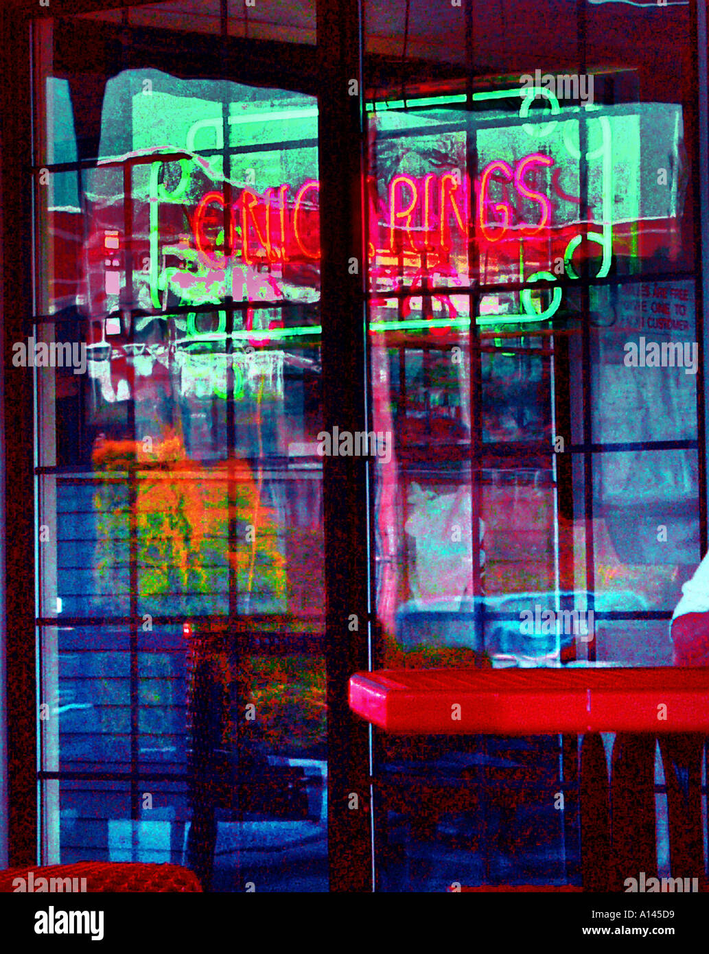 Reflections of Neon Stock Photo