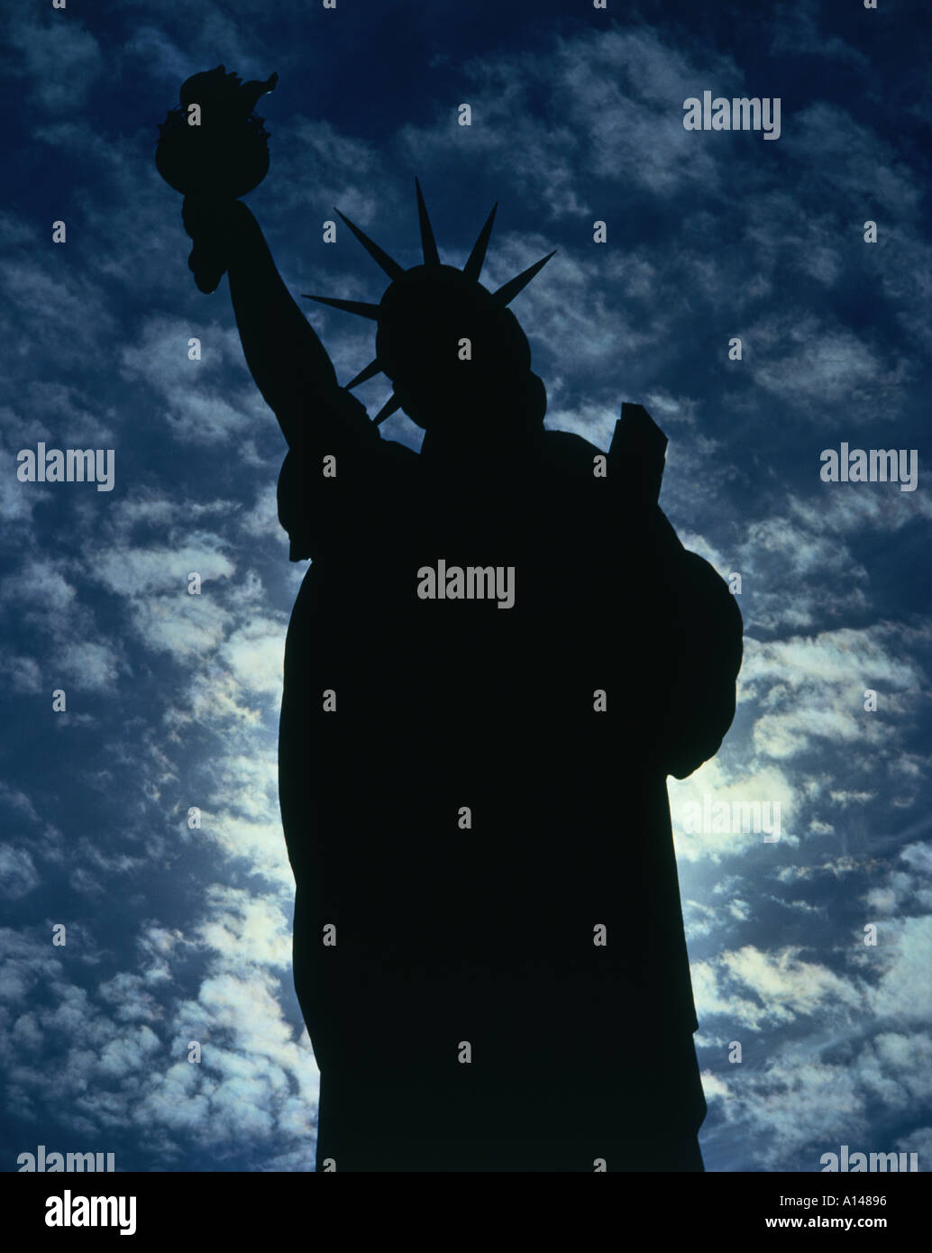 usa new york america statue of liberty silhouette Stock Photo - Alamy