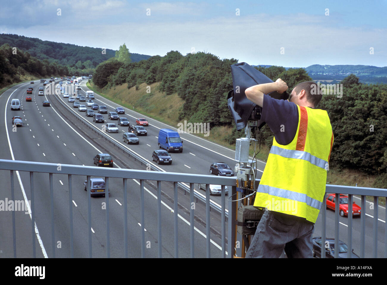 video camera monitoring traffic flow on the M5 motorway near Gordano