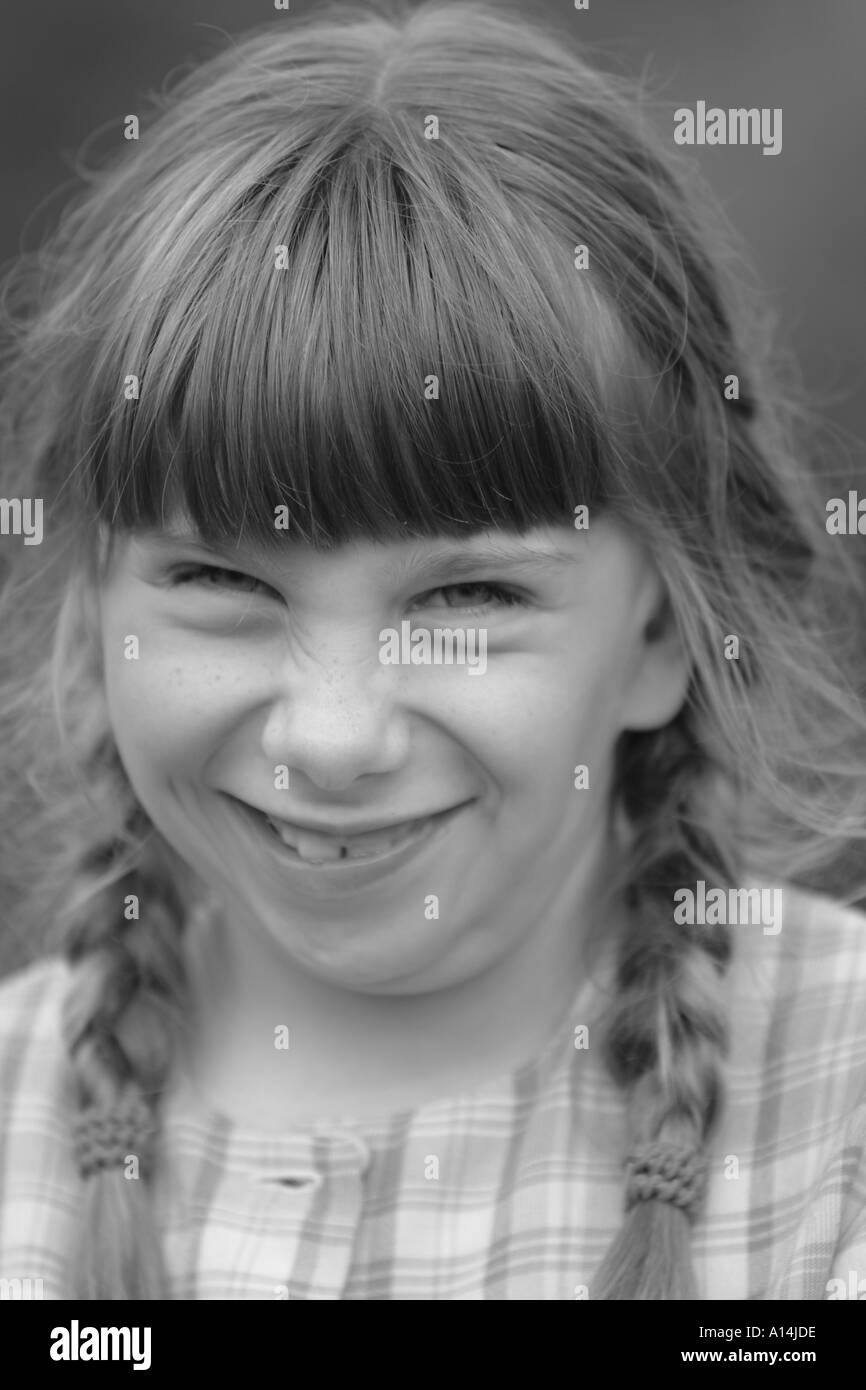 Girl 10 years portrait Black and White Stock Photos & Images - Alamy