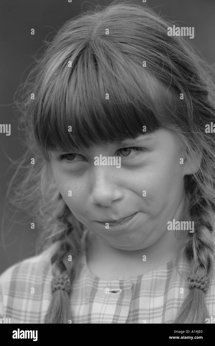 Girl 10 years portrait Black and White Stock Photos & Images - Alamy