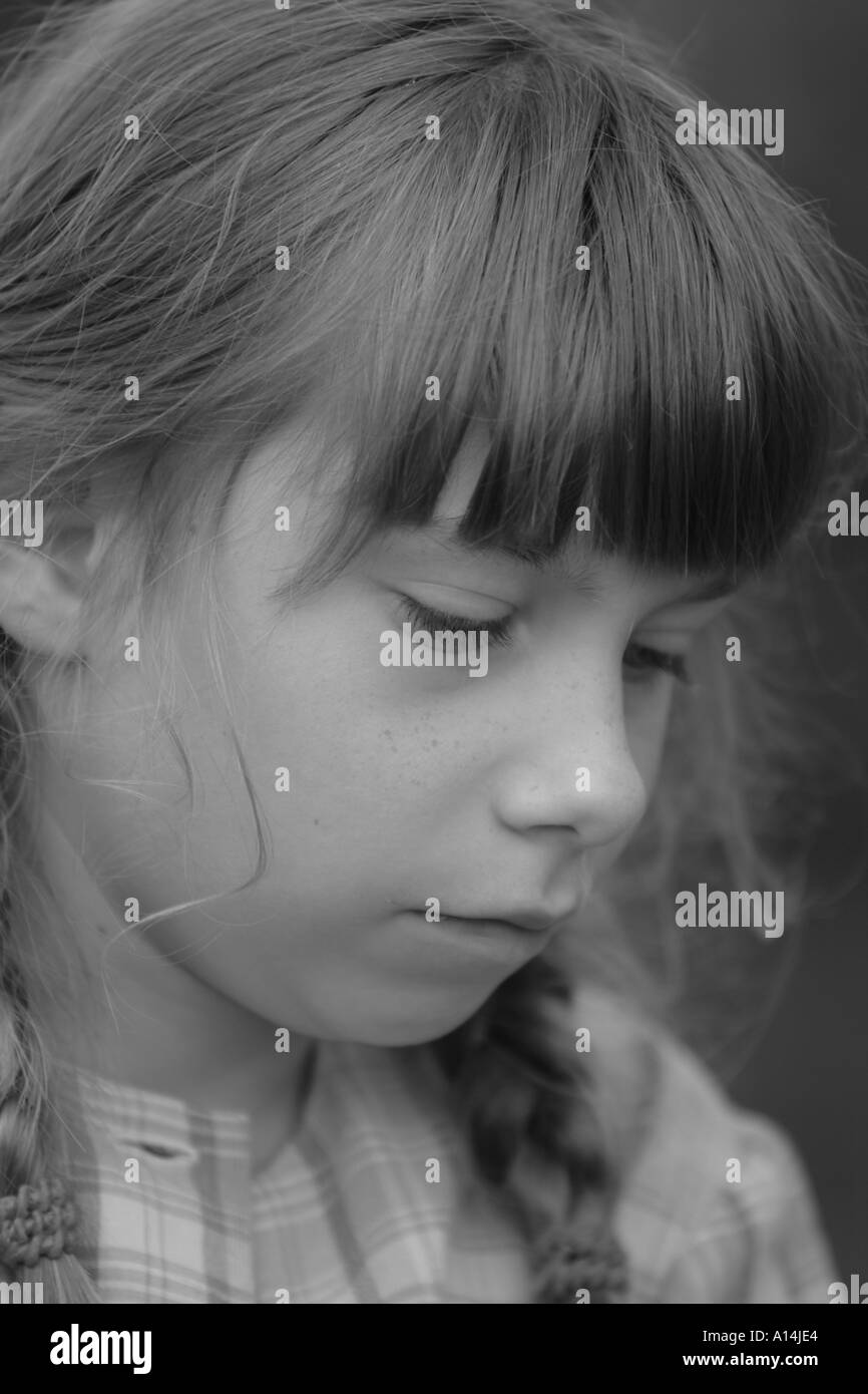 Girl 10 years portrait Black and White Stock Photos & Images - Alamy