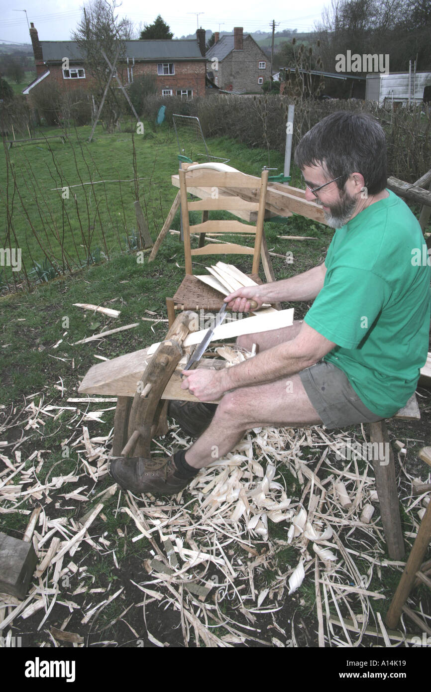 Greenwood Chair Making Using Drawknife On A Shaving Horse