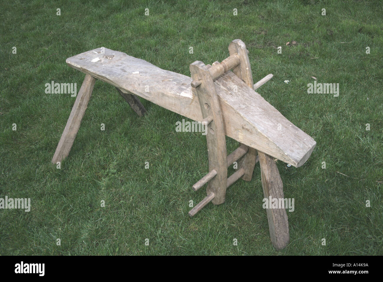 The Shaving horse used by Greenwood workers in chair making Stock Photo