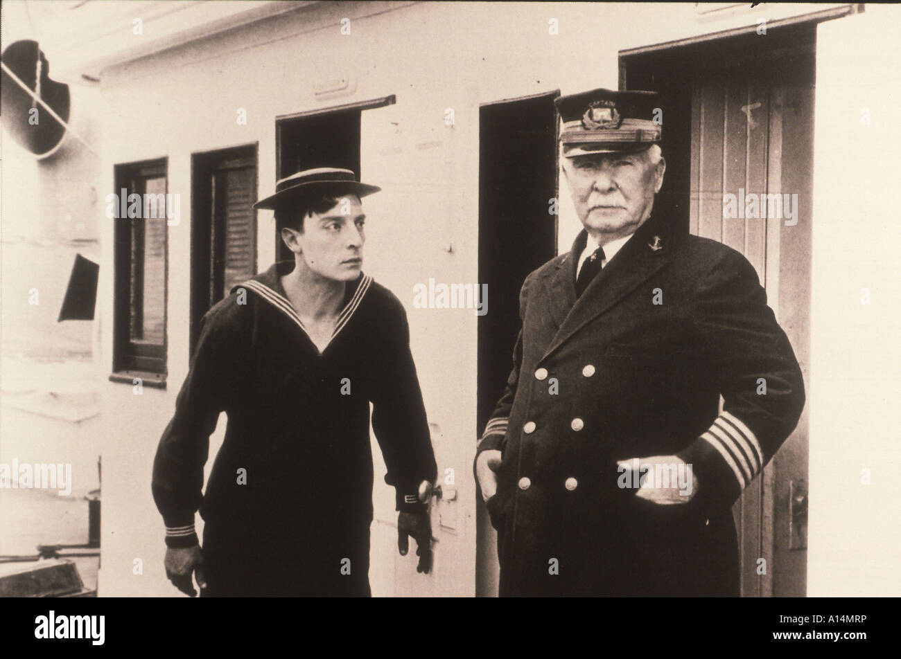 The Navigator 1924 Buster Keaton et Donald Crisp Buster Keaton Stock