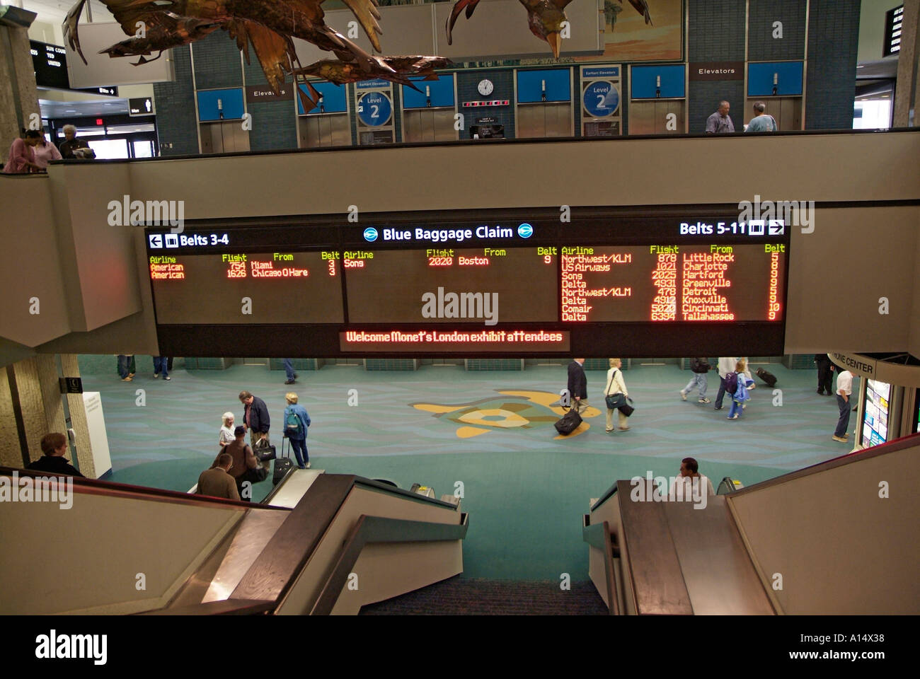 Baggage claim area inside Tampa International Airport Florida Stock