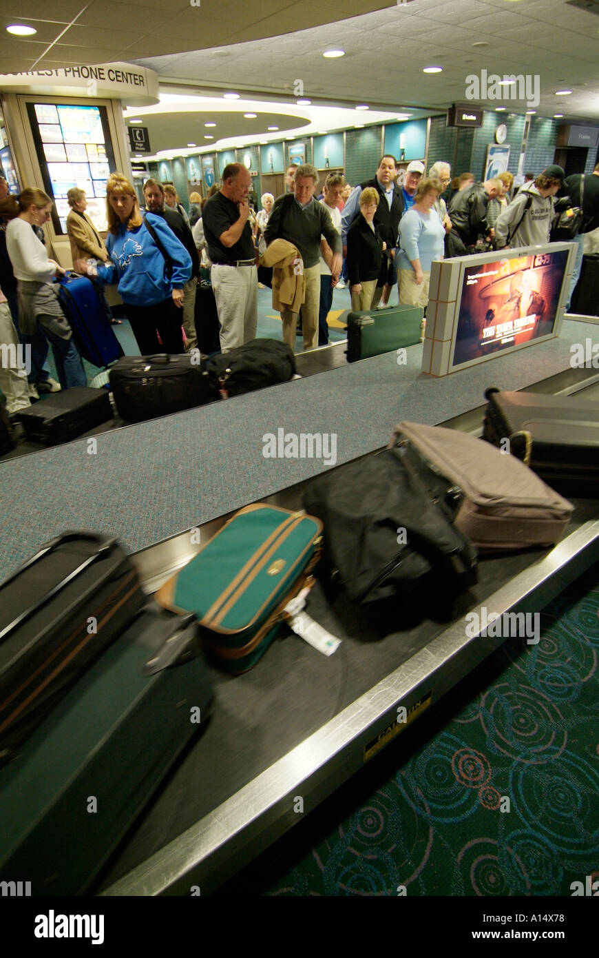 Baggage claim area inside Tampa International Airport Florida Stock