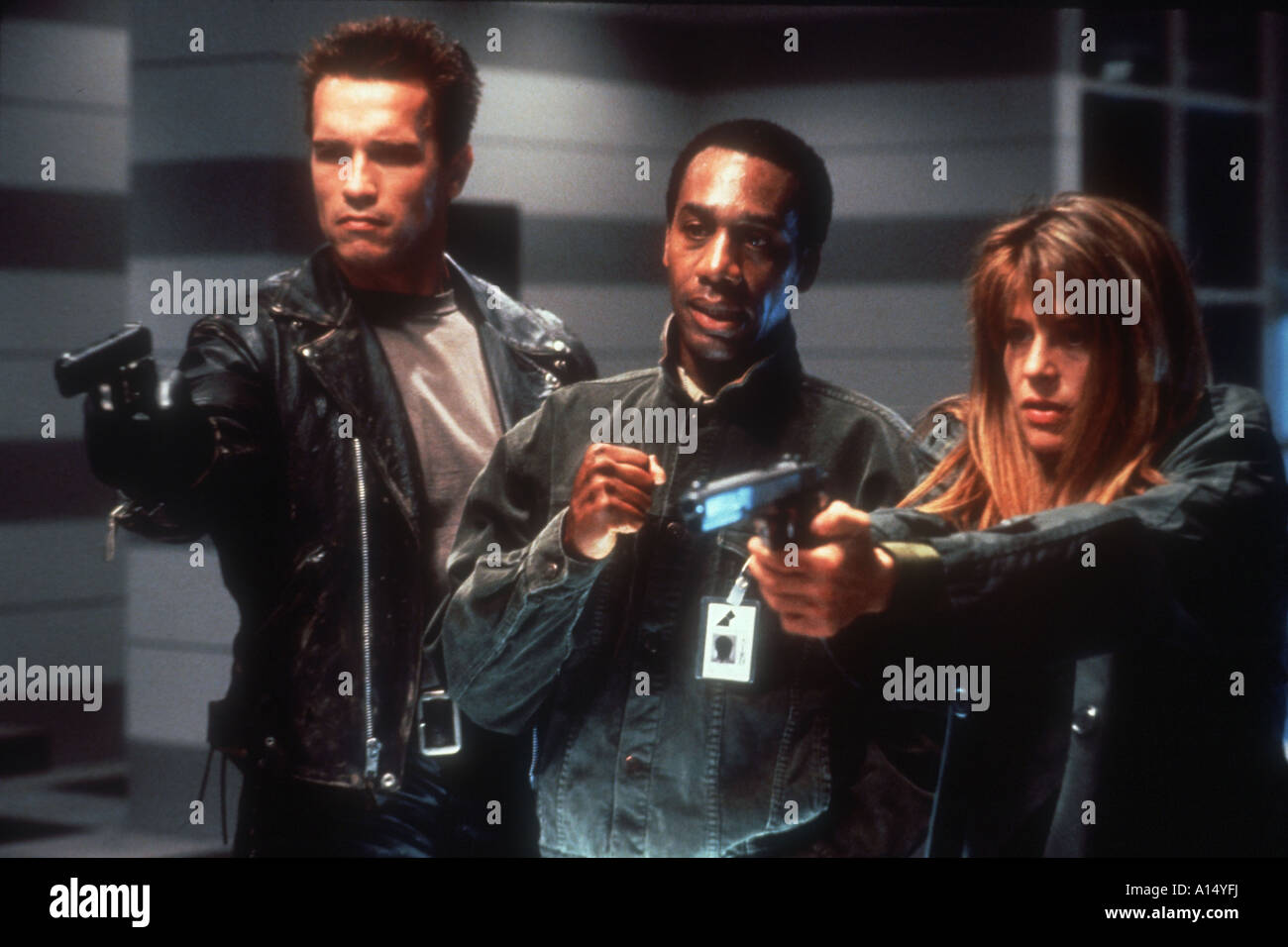 Terminator 2 Judgment Day Year 1991 Director James Cameron Arnold Schwarzenegger Linda Hamilton Stock Photo