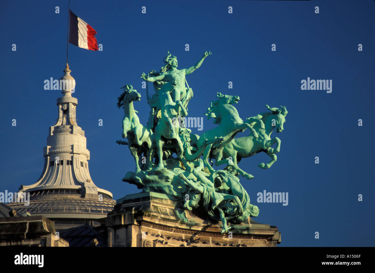 Statue on Roof of Palais de Justice Paris France Stock Photo Alamy