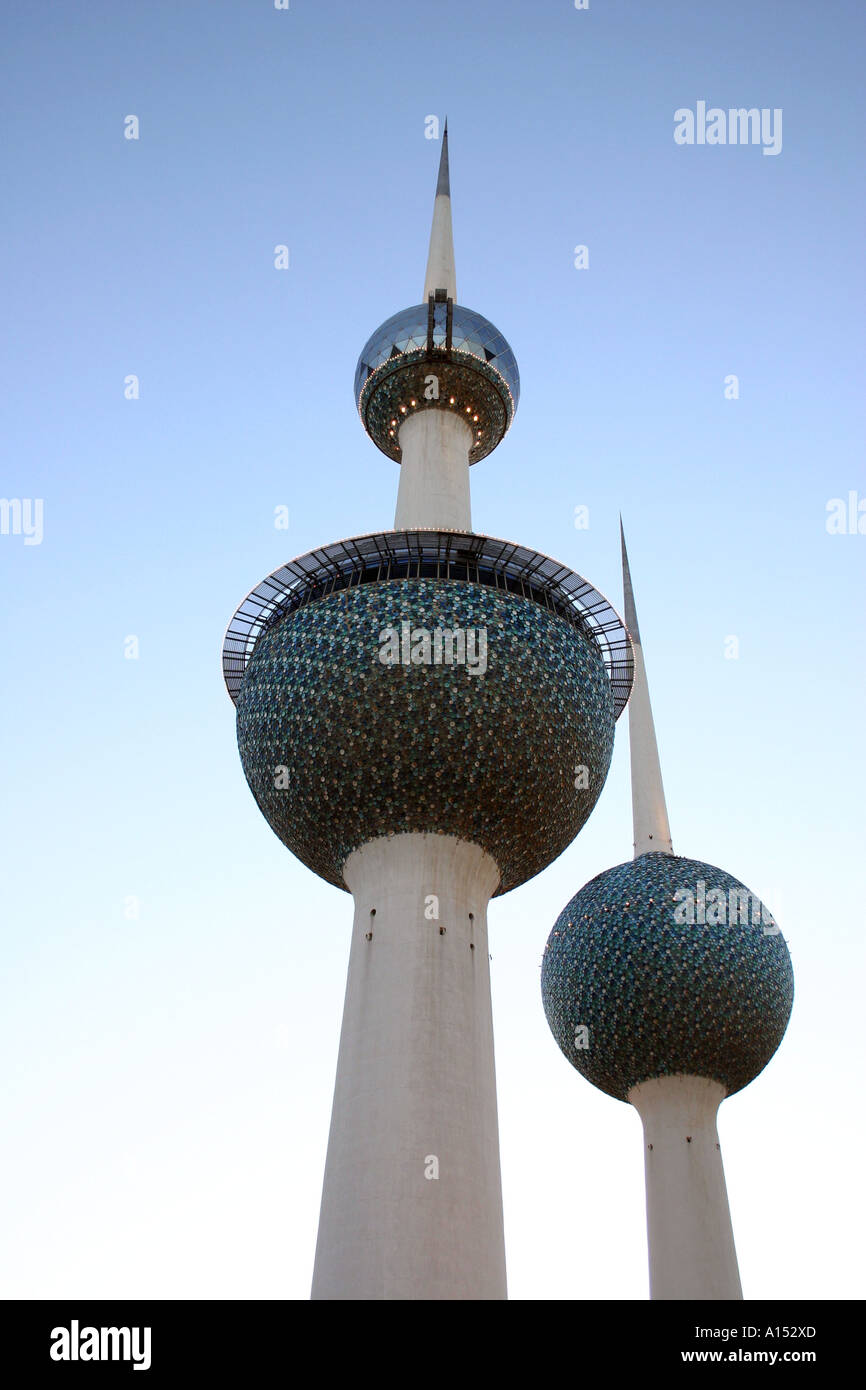 Kuwait Towers water storage and restaurant Kuwait City Persian Gulf